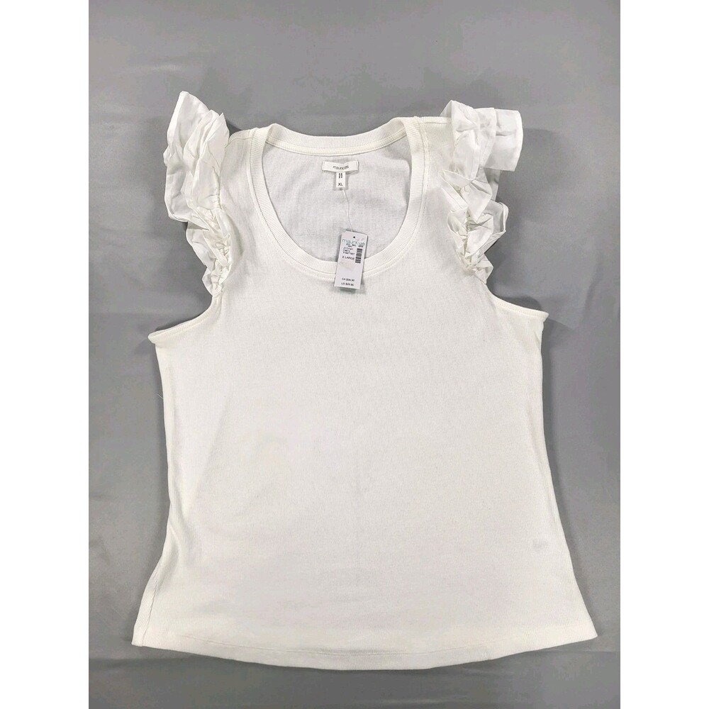 Maurices Women's Ribbed Top Ivory Cream Size XL NWT Short Sleeve Casual Shirt
